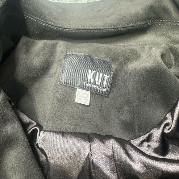Kut From The Kloth Jayden Faux Suede Black Moto Jacket Size XS - Picture 11 of 13